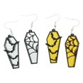 thumbnail image 1 of 2 Pares Pendientes Acrílicos Con Forma Ataúd para Adornos Oreja Halloween (dorados/plateados), 1 of 8