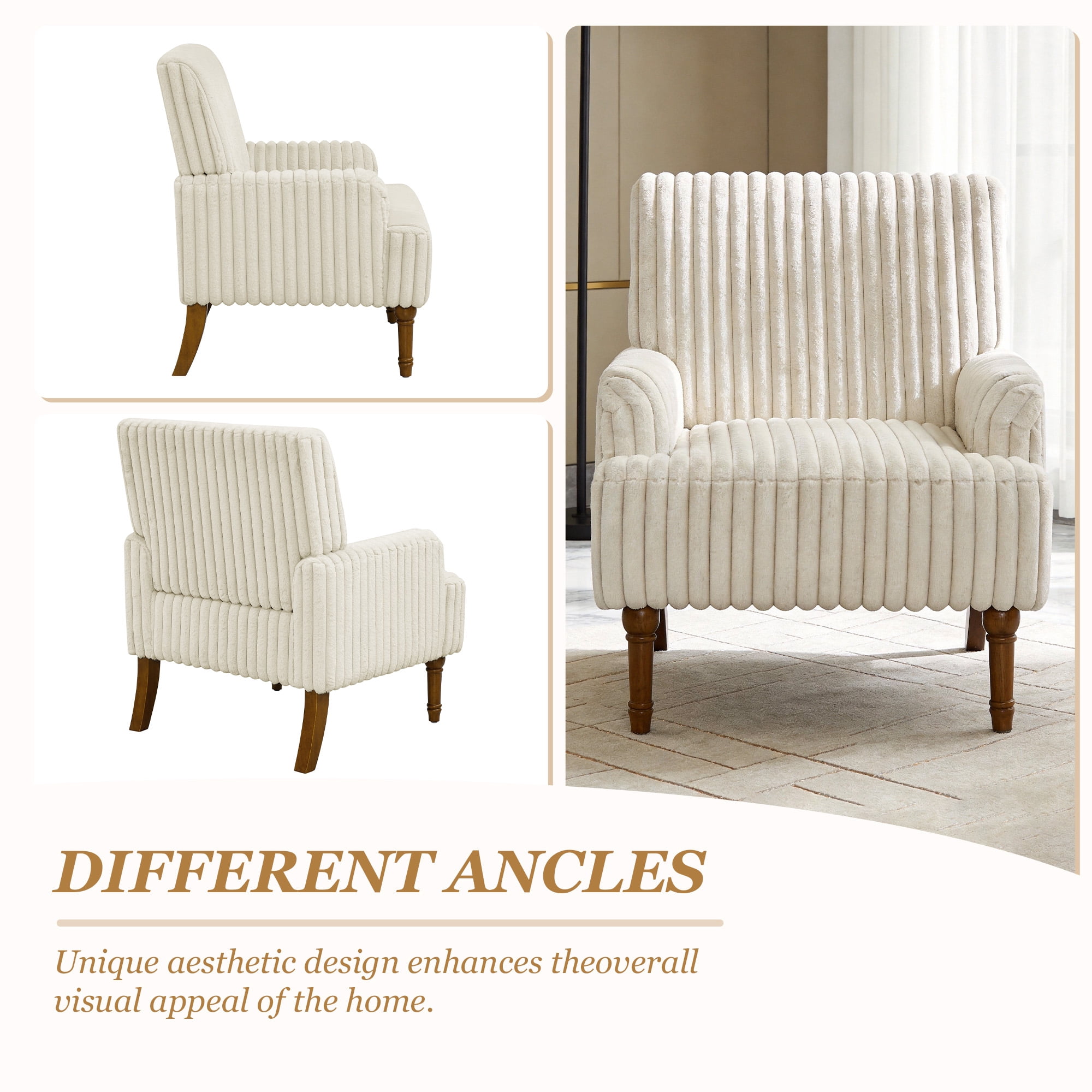 MOONMISS Accent Chair for Living Room,Beige