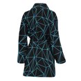 thumbnail image 2 of Black And Blue Geometric Mosaic Women Bathrobe One Size Univeral Fits Fashion Lightweight Plush Fleece Long Robe For Women, 2 of 3