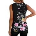 thumbnail image 5 of Enjoytime Women Summer Tops Floral Print V-Neck Sleeveless Tank Top Beach Vacation Loose Casual Shirt Plus Size Clothes, 5 of 6