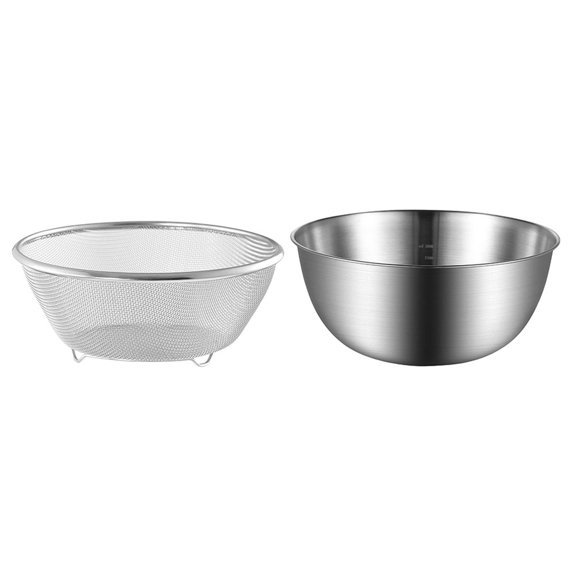Stainless Steel Vegetable Basin Mixing Bowls Mesh Strainer