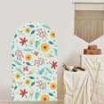 thumbnail image 1 of Adhesivos de pared coloridos con forma de arco de hoja de girasol con estampado floral, 1 of 3
