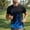Blue, variant on Workout Mens T Shirts Short Sleeve Flame Casual Graphic Tees Relaxed Fit Running Summer Crew Neck Pullover Tops