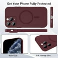 thumbnail image 3 of Magnetic case for iPhone 11 Pro Max Phone Case for Women, Matte Luxury Soft Metallic Luster Design with Camera Lens Protector, Compatible with Magsafe Case for iPhone 11 Pro Max 6.5"-Red Wine, 3 of 13