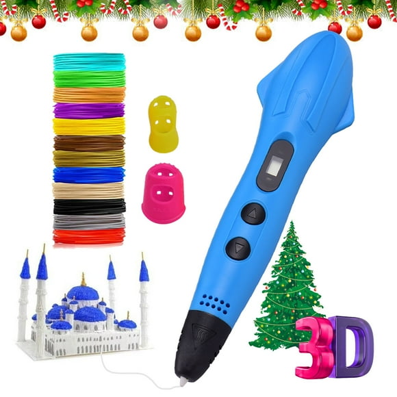 3D Printing Pen with 12 Colors (118 Feet) 1.75mm PLA Filament Refills LCD Screen Non-Clogging