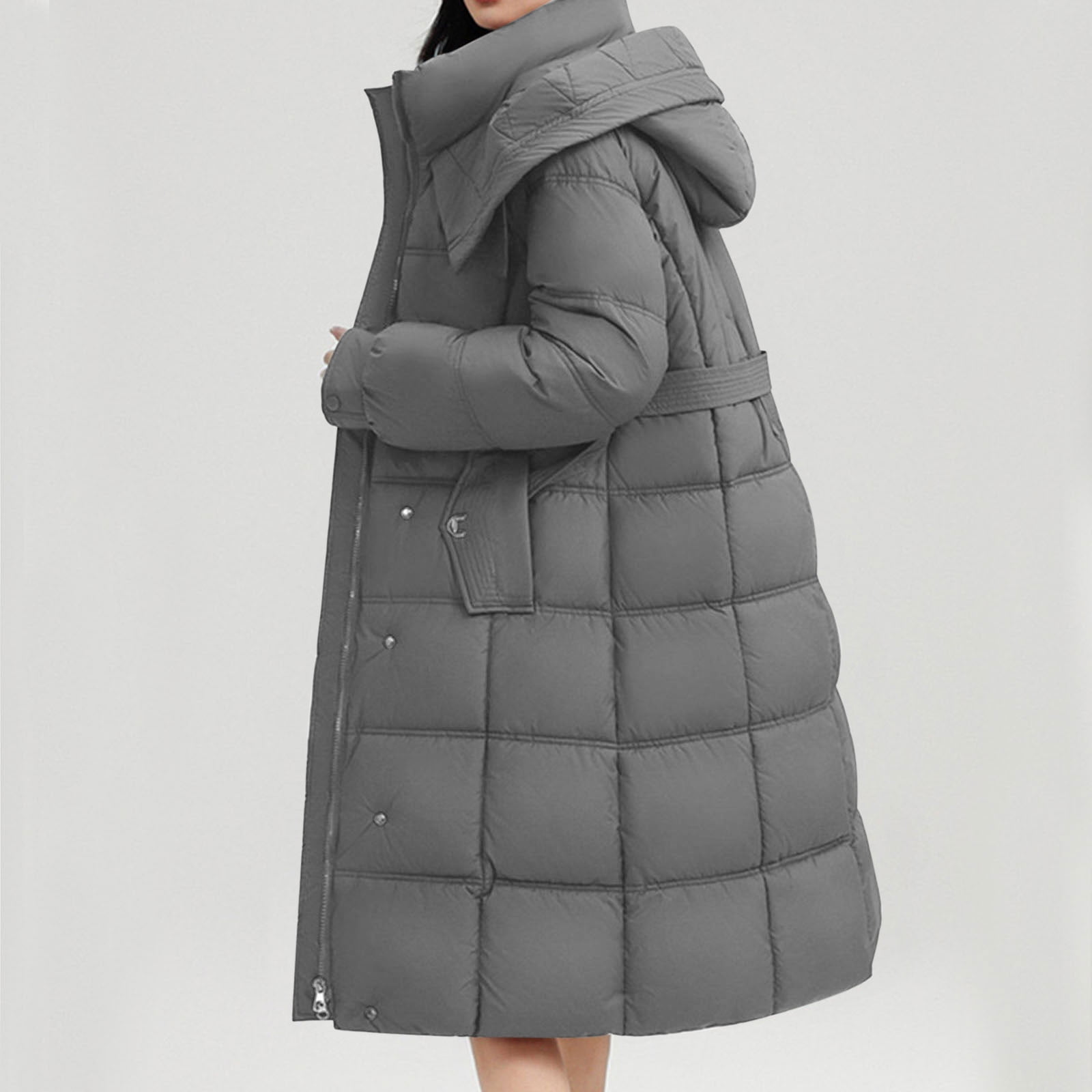 ジャケット・アウター th products LONG PADDED COAT Zpanxa Women's Knee Length Down Puffer Jacket Hooded Winter Coat
