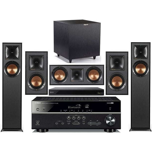 Yamaha 5 1 Channel Wireless Bluetooth 4k 3d A V Surround Sound Receiver Klipsch Multimedia Home Theater Speaker System Walmart Com Walmart Com