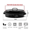 thumbnail image 4 of 18 Inch Enamel Steel Turkey Roaster Pan with Lid - Oven Safe Large Roasting Pan for 16 lb Turkey, Thanksgiving & Holiday Meals, Dishwasher Safe, 4 of 9