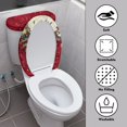thumbnail image 4 of HELLHERO Christmas Snowman and Candy Cane Comfortable and Practical Polyester Toilet Covers Set Universal Keep Dust Stain Toilet Cover Elastic Edge for Hotel Home, 4 of 8