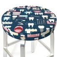 thumbnail image 3 of Kll Dental Seamless Round Bar Chair Cushion Cover 14 Inch,Bar Stool Protector With Elastic, Soft Washable, 3 of 7