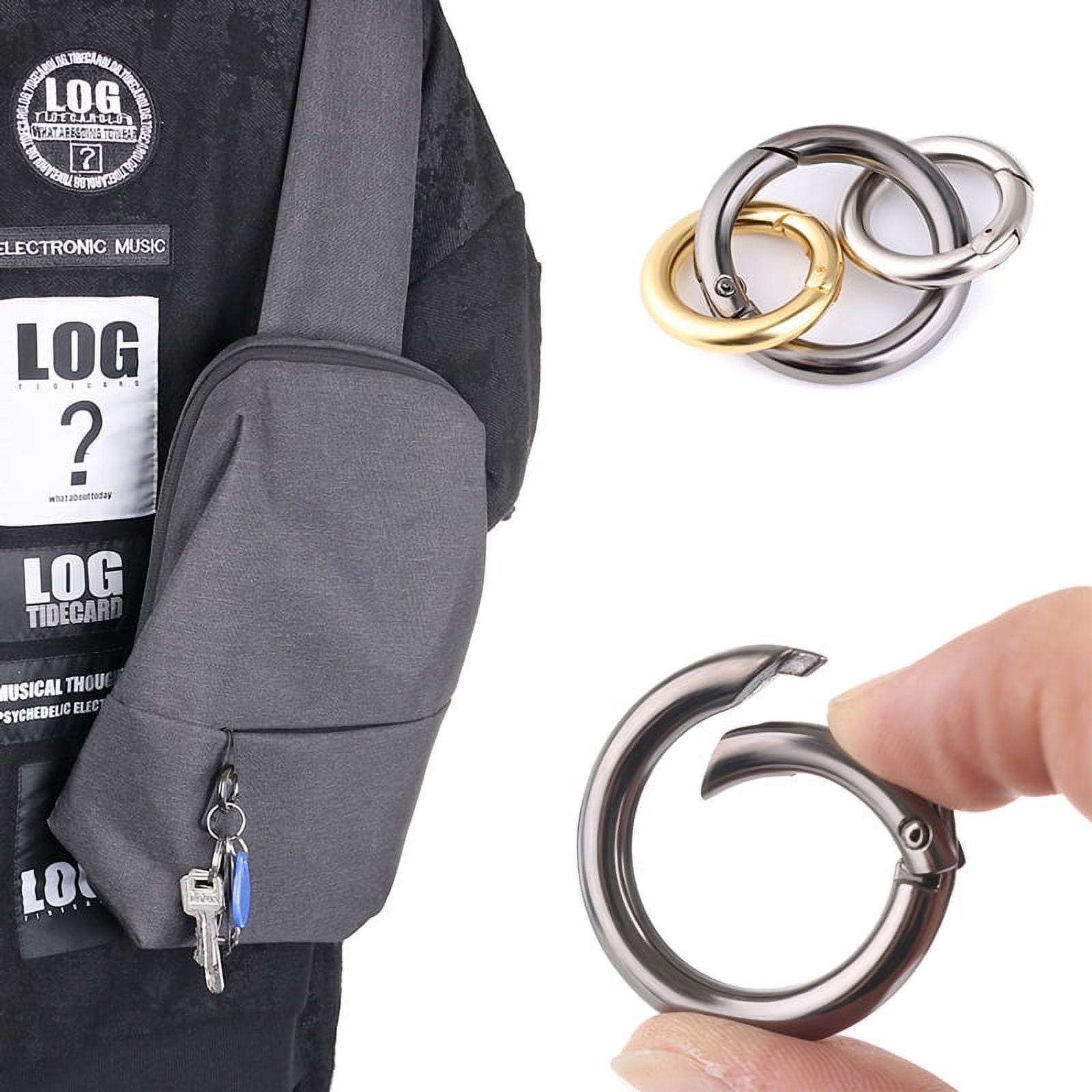 BE-TOOL 1/5Pcs Trigger Spring O Rings Round Carabiner Clip Snap for Keyrings  Buckle Zinc alloy 5 Color 
