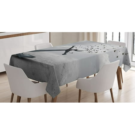 

Mindunm Birds Tablecloth Anchor Turns into Group of Flying Birds Seagulls for Liberty and Hope Mood Graphic Art Dining Room Kitchen Rectangular Table Cover 60 X 84 Grey