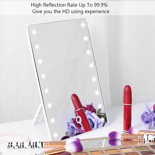 Espejo de maquillaje con pantalla táctil,Espejo de maquillaje con pantalla táctil Espejo cosmético LED Espejo de tocador Funcionamiento suave
