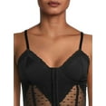 thumbnail image 4 of No Boundaries Juniors Lace & Dot Mesh Bustier, 4 of 5
