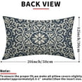 thumbnail image 4 of Dusty Blue Pillow Covers 12x20 Set of 2 Blue Cream Bohemian Ethnic Carpet Boho Style Pattern Decorative Lumbar Throw Pillows Outdoor Rectangle Cushion Cases Farmhouse Decor for Home Sofa Bed, 4 of 6