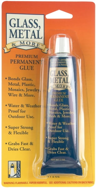 Beacon Glass, Metal and More Premium Permanent Glue 2 Ounce, Clear