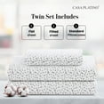 thumbnail image 2 of Casa Platino Twin Bedding Sheet Set – 100% Cotton Sheets, Cooling Percale Weave Comfort for Nightly Rest, 15” Deep Pocket, Low Pill – Grey White Dot, 2 of 7