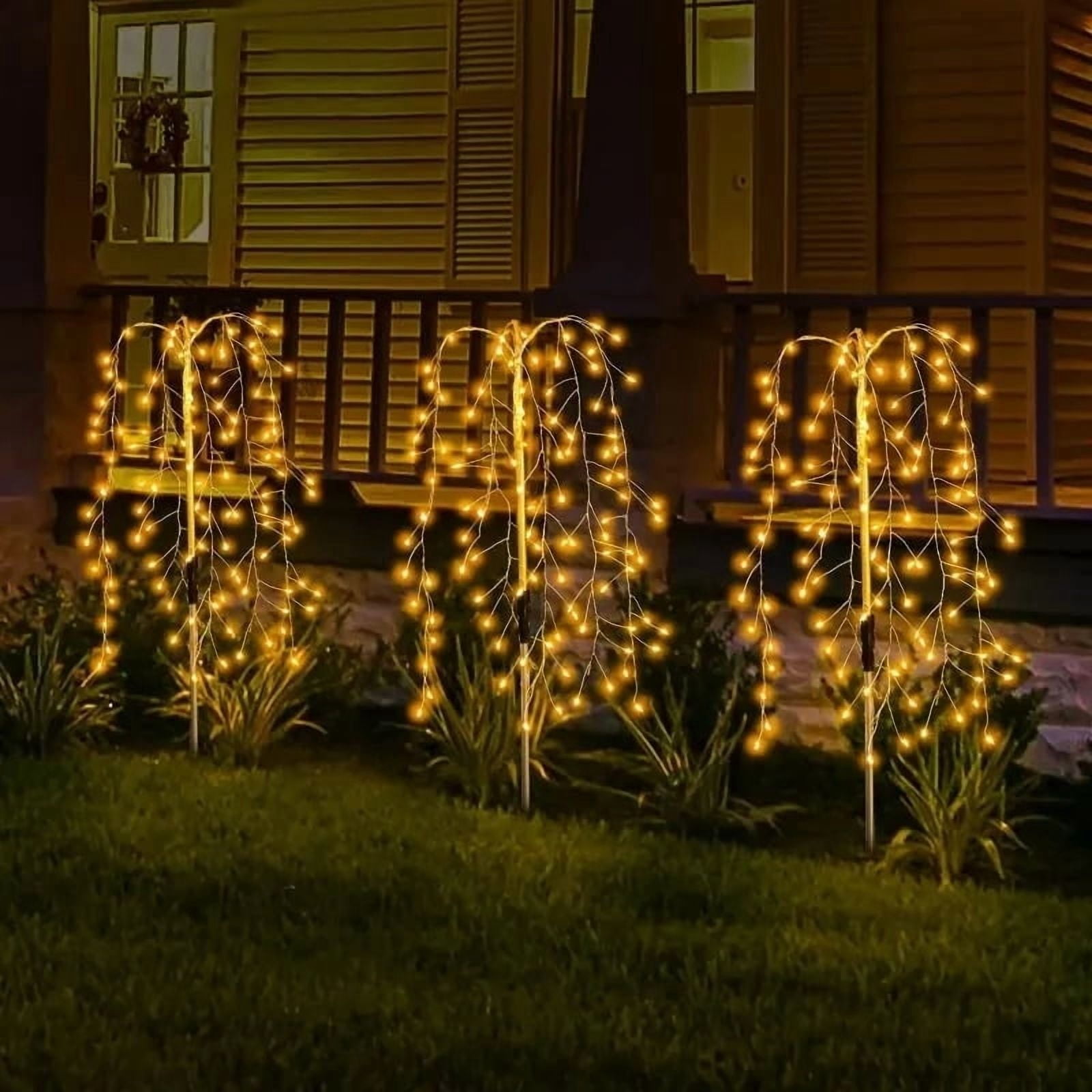 Cinvoph Solar Garden Lights Outdoor 120 LED Decorative Firework Solar Lights Waterproof Garden Decor for Yard Patio Pathway Courtyard Lawn Landscape 24"