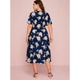 thumbnail image 2 of U.Vomade Robe pour Femme Grande Taille Robe à Boutons à Motif Floral, 2 of 5