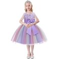 thumbnail image 4 of KAIYANG Vestido de princesa con encaje de tul y costura de lazo sin mangas para niñas (morado, 110 cm) 150 cm morado, 4 of 5