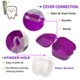 thumbnail image 2 of Denture Case Kit, 2 Denture Cup with 2 Denture Brush & 2 Portable Brush Box Denture Bath Cup with Strainer & Lid for Travel, Storage Soak Container Retainer Cleaner, 2 of 7