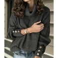 thumbnail image 6 of Women's Oversized Chunky Pullover Sweaters Cowl Neck Long Sleeve Winter Slouchy Loose Knit Sweaters Black XXL, 6 of 8