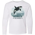 thumbnail image 3 of Inktastic Orca Whale Jumping Homer Alaska Scenic Long Sleeve Youth T-Shirt, 3 of 5