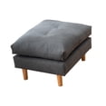 thumbnail image 2 of Reposapiés Con Patas De Madera, Sofá Acolchado, Reposapiés Para Sala De Estar, Sofá, Entrada, Gris Oscuro, 2 of 8