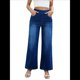 thumbnail image 1 of Pantalones Vaqueros Anchos de Talla Grande para Mujer, Cintura Alta, Adelgazantes, con Múltiples Bolsillos, Rectos, Holgados e Informales. Azul Oscuro M, 1 of 10