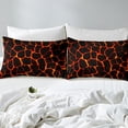 thumbnail image 4 of Volcano Lava Bed Sheet 4 Piece,Red Orange Flame 3D Geometric Patchwork Sheets Full Size Bed Set,Volcano Eruption Natural Disaster Bedding Set with Flat,Fitted Sheet,2 Pillow Cases, 4 of 6