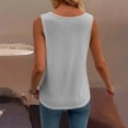 thumbnail image 5 of Summer Women's Wide Strap Square Neck Sleeveless Loose Fit Tank Top, Gray XL, 5 of 6