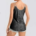 thumbnail image 6 of Luowei Sequin Tops for Women V Neck Tank Tops Sparkly Club Night Concert Outfits, Black, XL, 6 of 9