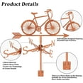 thumbnail image 3 of Road Bike Weather Vane Bicycle Metal Weathervane Bike Windvanes Copper Weathercock Decorative Wind Direction Signs, 3 of 7