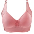 thumbnail image 1 of Aayomet Bralettes for Women Adjustable Strap Floral Print Solid Color Comfortable Bra Without Steel Rings (Pink, L), 1 of 4