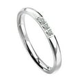 thumbnail image 3 of Minimalist Three Stone Anniversary Ring Womens Stainless Steel CZ Promise Band Fantasy Forge Jewelry, 3 of 5