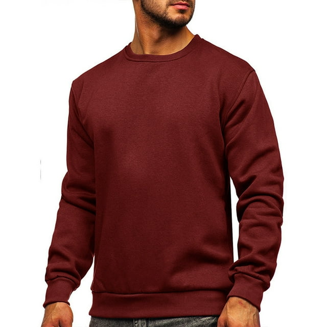 Aubaines Vendredi Fou 2022! Chandail à Capuchon et Chandail Mode pour Hommes TopLLC Chandail à Manches Longues pour Hommes Col Rond Chandail Uni Chandail à Enfiler Chandail Chaud en Molleton Hauts Chandail d'Automne pour Noël