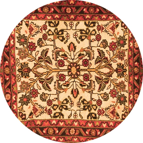 Ahgly Company Indoor Round Animal Orange Traditional Area Rugs, 8' Round