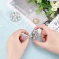 thumbnail image 3 of 2pcs Alloy Rhinestone Shoe Decorations Detachable Shoe Buckle Clips with Iron Findings Flower Platinum 45x18mm, 3 of 6