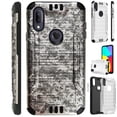 thumbnail image 1 of Compatible with Cricket Lumos | Alcatel Axel Brushed Metal Texture Hybrid Silver Guard Phone Case Cover (Digital Camo Gray), 1 of 1