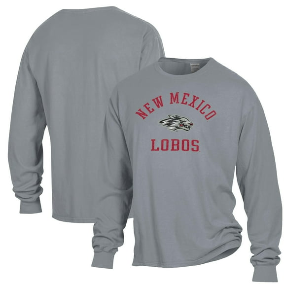 Men's ComfortWash Gray New Mexico Lobos Garment Dyed Long Sleeve T-Shirt
