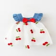 thumbnail image 2 of Robe de Princesse pour Bébé Fille, Robe Patchwork à Broderie de Cerises, 2 of 9