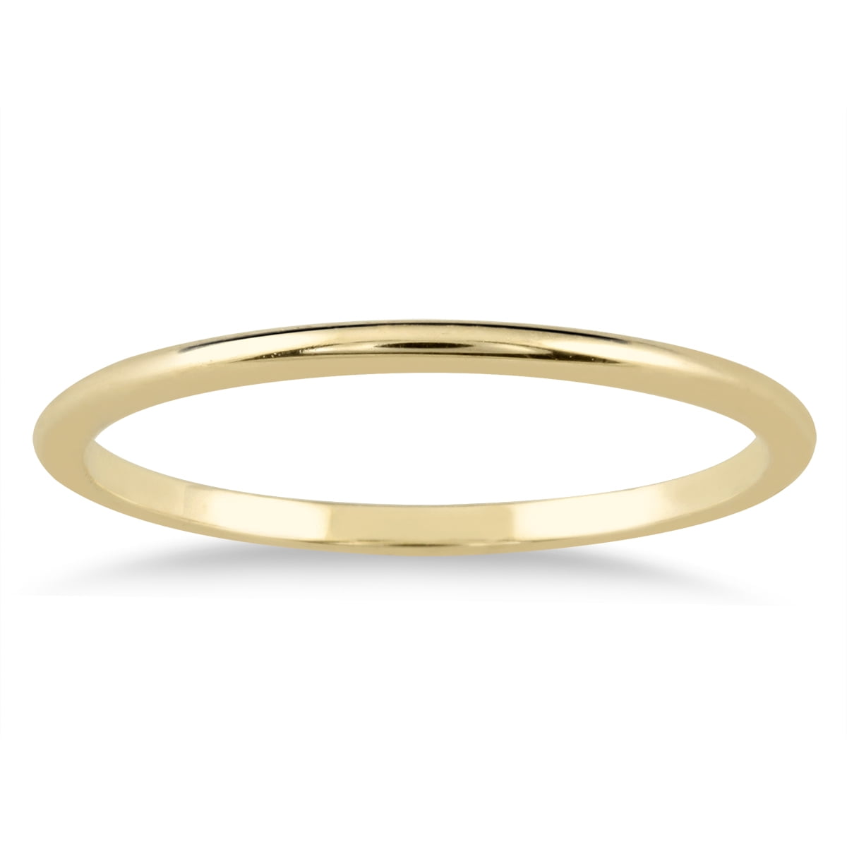 1mm Thin Domed 14k Yellow Gold Wedding Band 