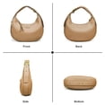 thumbnail image 5 of KXF Women's Leather Crescent Hobo Shoulder Bag, Vintage Casual Underarm Purse with Adjustable Strap for daily wear, 5 of 8