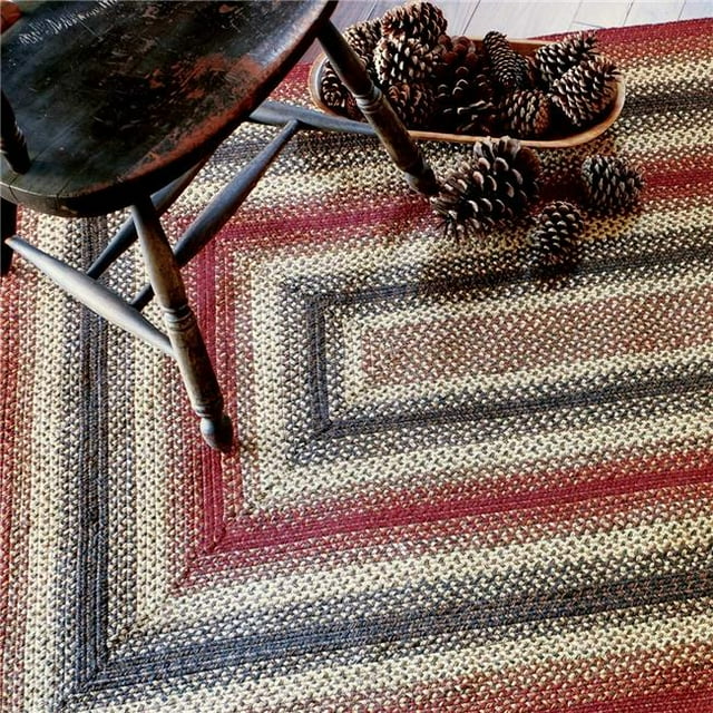 Homespice Decor 596710 8 x 28 Po Marche d'Escalier Ovale Chester - Rouge&44; Brun & Naturel
