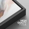 thumbnail image 5 of PixonSign Framed Wall Art Set Pastel Watercolor Blue Brown Ink Wave Smoke Landscape Abstract Canvas Print Nature Wilderness Modern Art Decor Scenic Relax/Calm for Bedroom - 24"x36"x3 Panels Black, 5 of 5