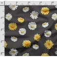 thumbnail image 2 of Soimoi Floral Printed, Poly Canvas Fabric, Decor Sewing Fabric by The Yard 56 Inch Wide,Decorative Fabric for Curtains Tote Bags, Yellow & Black, 2 of 5