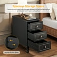 thumbnail image 6 of Fnova Side Tables with 3 Drawers, No Assembly Required, Narrow End Tables for Living Room, Nightstand Bedside Table for Bedroom, Black, 6 of 11