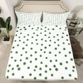 thumbnail image 2 of Manfei Minimalist Geometric Dot Twin Sheet Sets,Modern Geometric Spot Twin Fitted Sheet,Green White Flat Sheet For Teens Girl,Luxury Bedroom Decor,3 Pieces, 2 of 7