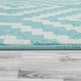 thumbnail image 3 of Modern Low-Pile Rug Geometric Moroccan Design in Pastel Colors in Blue - 5'3" x 7'3" (5'x7'), 3 of 5