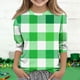 thumbnail image 1 of Blusas y camisas de manga larga y cuello redondo para niños y niñas, estilo casual, original, con estampado de manga 3/4 y cuello redondo, ideal para niñas de 3 a 14 años., 1 of 6